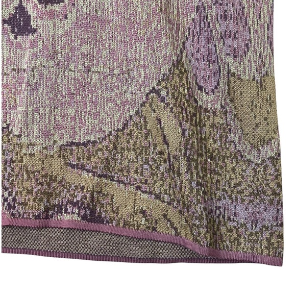 Peruvian Connection Dress Women Sz M Maxi Knit Purple Green Side Slit PimaCotton - Picture 5 of 12